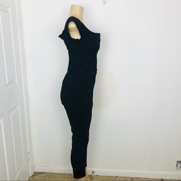 GBG BLACK OFF THE SHOULDERS JUMPSUIT SIZE L - Picture 3 of 6